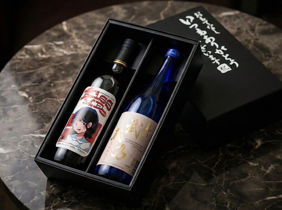 월드L&F 명절 사케 선물세트 8호 - 키스미 카시스 & 무사시노 블루 (총 2병) 상세 이미지